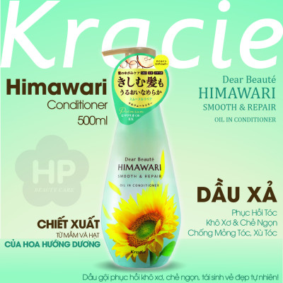 Combo Dầu Gội Và Dầu Xả Himawari Phục Hồi Tóc Khô Xơ Chẻ Ngọn Kracie Dear Beaute Himawari (Combo 2 Chai)