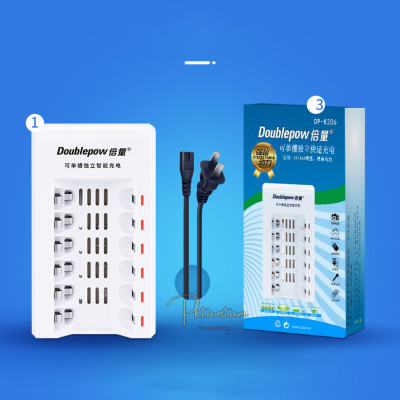 Sạc Pin AA/AAA Tự Ngắt ( 6 Khe Sạc ),Tặng Kèm Hộp 6 Pin Dowblepow 3000mAh