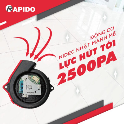 Robot hút bụi lau nhà Rapido R7S lực hút 2500PA, tính năng cảm biến, phù hợp mọi gia đình, bảo hành 12 tháng - Hàng chính hãng