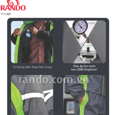Áo Mưa Đi Phượt 2 Lớp Phù Hợp Nam Và Nữ, Chính Hãng Rando