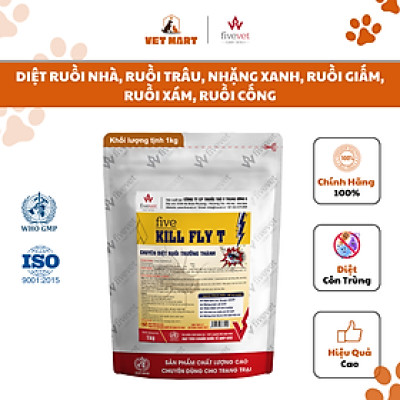 [1KG]Five-Kill Fly T - Chuyên diệt ruồi nhà, ruồi trâu, nhặng xanh, ruồi giấm, ruồi xám, ruồi cống, ruồi cát,...