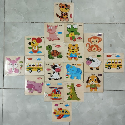 Đồ Chơi Trẻ Em, COMBO 10 TRANH Ghép Hình Gỗ Nổi 3D Nhiều Mẫu Cho Bé Vừa Học Vừa Chơi 