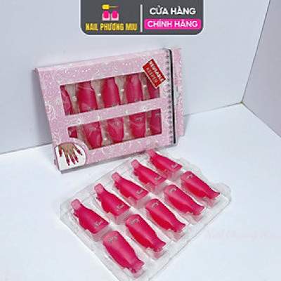 Kẹp Ủ Tay Phá Gel Silicon Dẻo Làm Nail, Set 10 Cái Tiện Lợi, Không Khí Không Lọt, Tháo Gel Nhanh Chóng, Bảo Vệ Móng