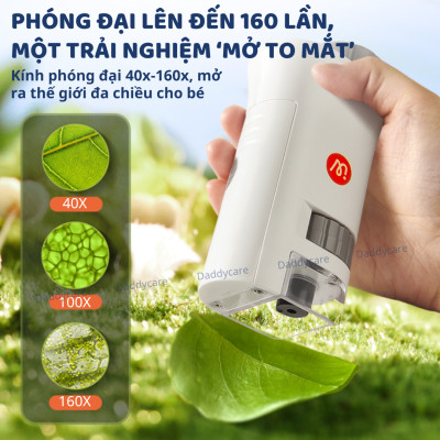 Kính hiển vi mini bỏ túi Mideer Exploring With Microscope, đồ chơi khoa học cho bé 7,8,9,10 tuổi