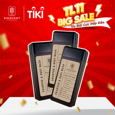 Sữa tắm dầu gội cho nam hương nước hoa 375ml Rebellious thương hiệu SIGSCENT- COMBO 3