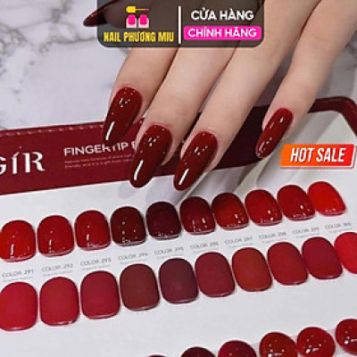 Set Sơn Gel Đỏ BUBGIR 12 Màu Không Ánh Tím Số 25 Chai 15ml Làm Nail Siêu Bóng, Chất Sơn Đặc Mướt, Tặng Bảng Màu BUB GiR Cao Cấp