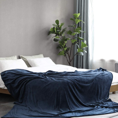 Mền lông cừu Thái Lan cao cấp A kích thước 1m6x2m - Xanh dương đậm