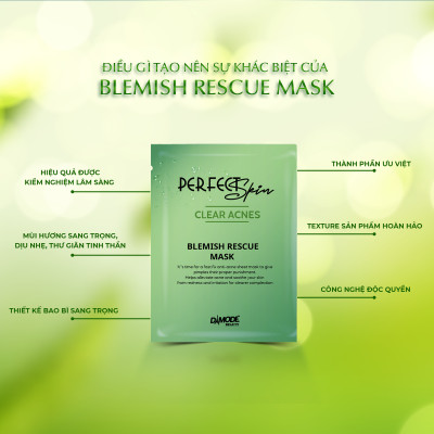 Mặt nạ tinh chất cô đặc cho da dầu da mụn BLEMISH RECUE MASK DAMODE 8 cái dùng thử 