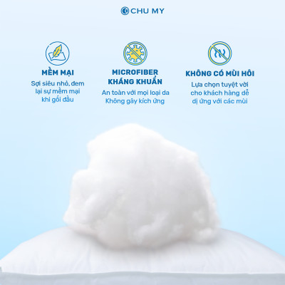 Gối khách sạn CHU MY, êm ái bồng bềnh, vỏ cotton tự nhiên cao cấp