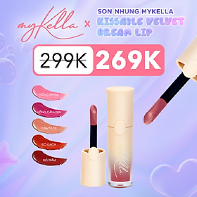 Son Nhung myKella Chất Nhung Mịn Mượt, Dưỡng Môi Nhẹ Tênh - KISSABLE VELVET LIP CREAM 5ml