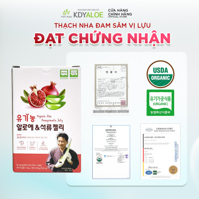 THẠCH COLLAGEN NHA ĐAM SÂM LỰU ĐỎ HỮU CƠ (set 30 gói) HỖ TRỢ ĐẸP DA