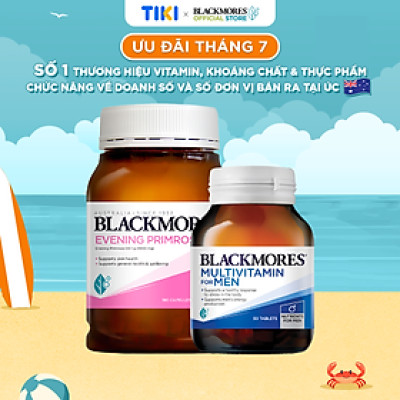 Combo Tinh Dầu Hoa Anh Thảo Hỗ Trợ Cân Bằng Nội Tiết Tố Blackmores Evening Primrose Oil Lọ 190 Viên và Vitamin Tổng Hợp Hỗ Trợ Sức Khỏe Nam Giới Blackmores Multivitamin For Men Lọ 50 Viên