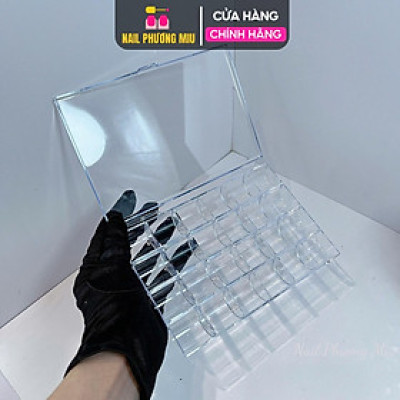 Khay Mica 24 Ô Đựng Charm Đá Nail, Nhựa Cao Cấp, Trong Suốt, Dễ Mang Theo Tiện Lợi, Gọn Nhẹ, Làm Nail Chuyên Nghiệp Lắp Ráp