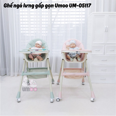 Ghế ngả lưng gấp gọn có bánh Umoo UM-05117 - Mã ghế đa zi năng nhất năm 2022, chấp hết mọi tư thế ăn nghiêng ngả của các siêu quậy nhí 