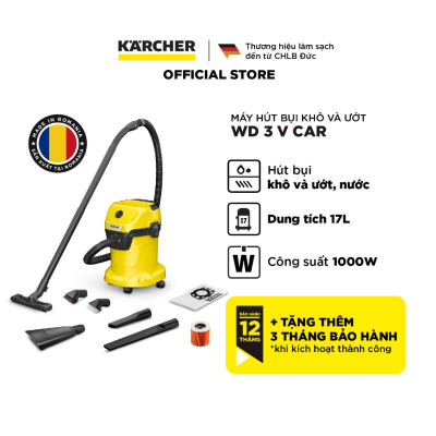 Máy hút bụi đa năng khô và ướt  WD 3 V Car dành cho Karcher - Công suất 1000W - Dùng cho gia đình và ô tô - Hàng Chính Hãng