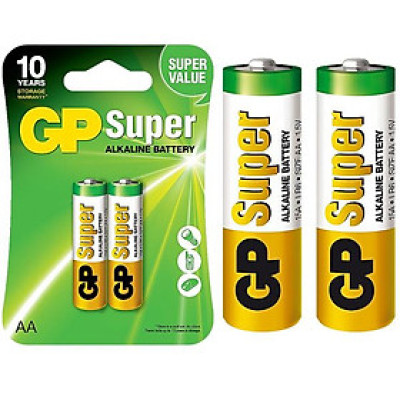 Vỉ 2 Pin Tiểu GP Super Alkaline Battery AA 1.5V - GP 15A-2U2