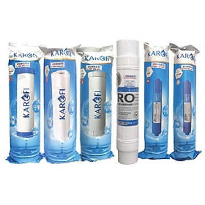 Combo 6 lõi lọc nước Karofi Hàng chính hãng dùng cho máy lọc nước Karofi HCV362