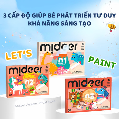 Tranh tô màu, vẽ sáng tạo 3 cấp độ Mideer Brain Gamebook