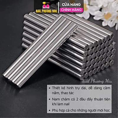 Nam Châm Mắt Mèo Gậy Tròn Dài Hai Đầu Siêu Mạnh 15cm, Trụ Dài Tôn Ngộ Không Tạo Hiệu Ứng Mắt Mèo, Chất Liệu Kim Loại Dễ Cầm Cho Thợ Làm Nail