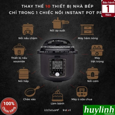 Nồi áp suất điện tử 10 trong 1 Instant POT PRO - 10-in-1 - 5.7 lít - 28 chức năng - Hàng chính hãng