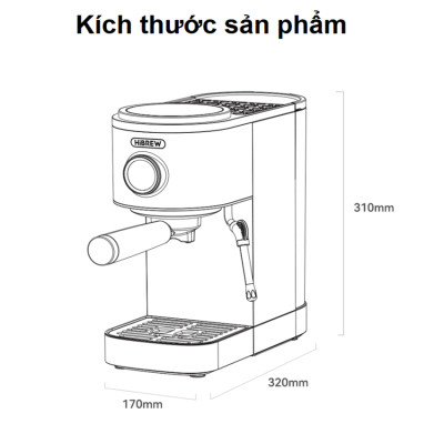 Máy pha cà phê Cappuccino, Ristretto, Espresso, Latte chuyên nghiệp thương hiệu Mỹ cao cấp HiBREW H13 - Hàng chính hãng (BH 12 THÁNG)