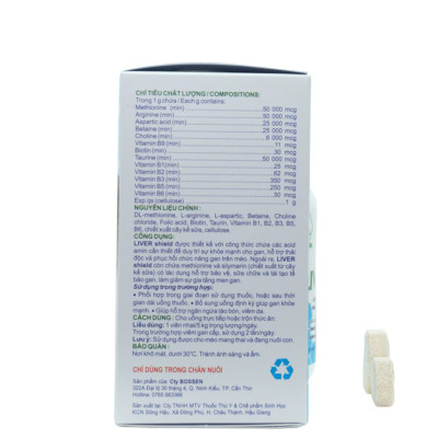 BOSSEN - LIVER shield (cats) Hỗ Trợ giải độc cho Mèo và Phòng Táo Bón - Hộp 30 viên