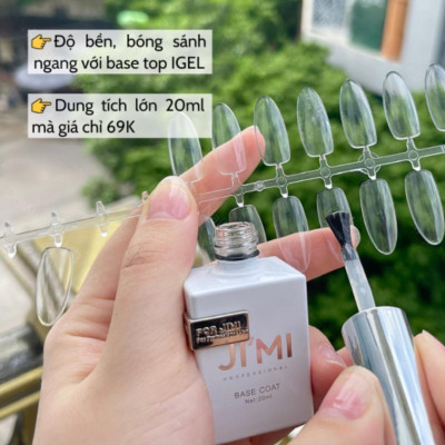 Bộ Base Top Cứng Móng JIMI 20ml (OUBOLI Cao Cấp) Base Lỏng Siêu Liên Kết, Top Cường Lực Làm Nail Siêu Bóng, Chống Xước