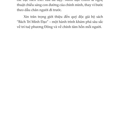 Sách - Bách Trí Minh Đạo - Sống Đơn Giản - Cội Nguồn Của Tâm An