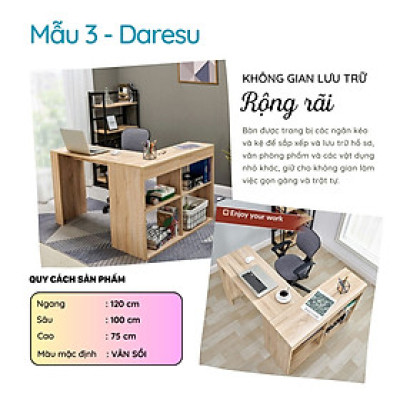 Bàn chữ L Phong Cách Hiện Đại Thương Hiệu SMLIFE (Nhiều mẫu, có thể đổi Size và màu sắc)