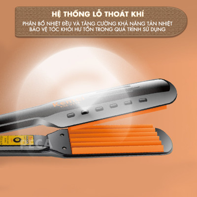 Máy bấm xù tóc Kemei KM-3114Y điều chỉnh 4 mức nhiệt sử dụng được cho mọi loại tóc - Hàng chính hãng