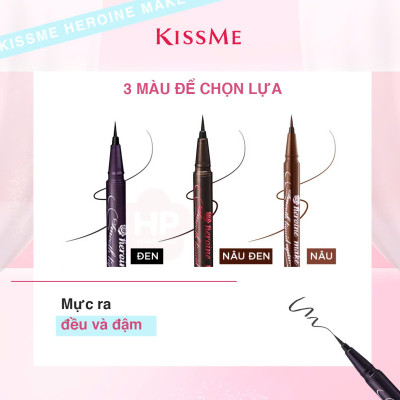 Bút Kẻ Mắt Nước Siêu Chống Trôi Nét Siêu Sắc Mãnh Kissme Heroine Make Smooth Liquid Eyeliner Super Keep (Màu Nâu Đen)