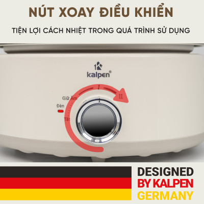 Nồi lẩu điện đa năng Kalpen 5L công suất 1800W, khay lẩu tháo rời, bảo hành 24 tháng - Hàng chính hãng
