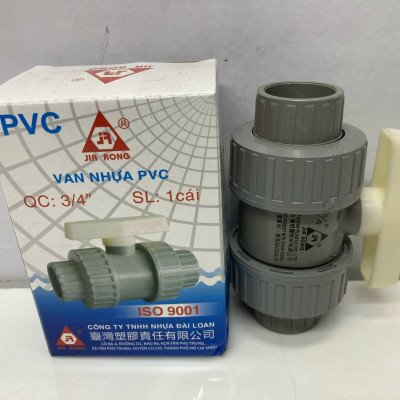 Van hai (2) đầu rắc co 27 nhựa PVC Jiarong _ UB006
