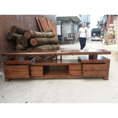 Kệ tivi kiểu Nhật gỗ sồi Nga kệ 2,4m