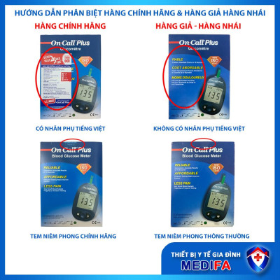 Máy Đo Đường Huyết On Call Plus Kèm 50 Que Thử & 50 Kim Chích Máu - Chính Hãng ACON, BH Trọn Đời