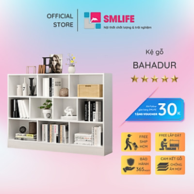 Giá sách gỗ công nghiệp đẹp phong cách hiện đại SMLIFE Bahadur