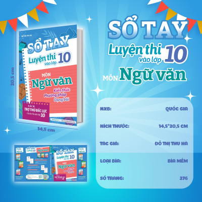 Sách - Sổ Tay Luyện Thi Vào Lớp 10 Môn Ngữ Văn + Tiếng Anh - Combo 2 Cuốn - Megabook