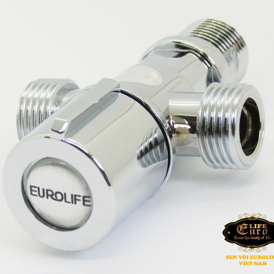 Van giảm áp, T chia bồn cầu nhựa ABS mạ Chrome Eurolife EL-TN01 (Trắng bạc)