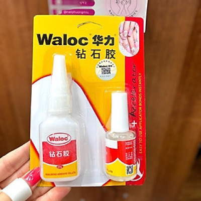 Keo Bê Tông Dán Móng Waloc Đính Đá Siêu Chắc 20g Nhanh Khô Kèm Dung Dịch Làm Khô Keo Dán Làm Nail 15ml Nail Phương Miu Nữ Women