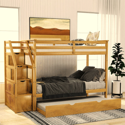 [Miễn phí vận chuyển, lắp đặt] Giường tầng xuất khẩu Newport 1m/1m thang hộp di động-IBIE