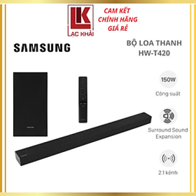Loa thanh soundbar Samsung HW-T420, Có cổng USB, Có kèm remote,Bluetooth 2.0, công suất:150W - Hàng chính hãng