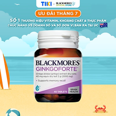 Viên Uống Hỗ Trợ Tuần Hoàn Máu Não Blackmores Ginkgoforte Lọ 40 Viên