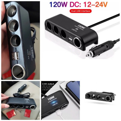 Bộ Chia Tẩu Sạc Ô Tô 4 Cổng USB Kép Loại Tốt: Công Suất 120W và Lõi Đồng Chịu Nhiệt