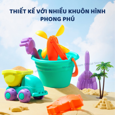 Đồ chơi xúc cát cho bé trai bé gái đi biển Mideer Versatile Beach Play Set Castle of Soldier