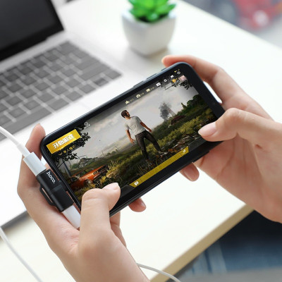 Đầu chuyển 2A Hoco LS20 kết nối iPhone sang 2 iPhone thiết kế linh hoạt gọn gàng ( 2 màu ) - Hàng chính hãng