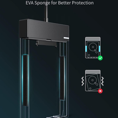 Ugreen UG30719CM471TK 50CM 6TB Màu Đen Hộp đựng ổ cứng 2,5 inch SATA3 USB 3.0 tốc độ truyền 5Gbs Cáp liền - HÀNG CHÍNH HÃNG