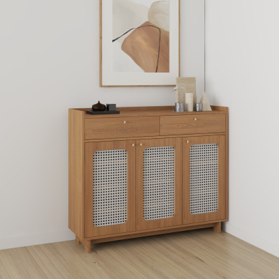 [Happy Home Furniture] MEYDAN, Tủ giày 3 cánh mây, 120cm x 34cm x 100cm ( DxRxC), TCM_057