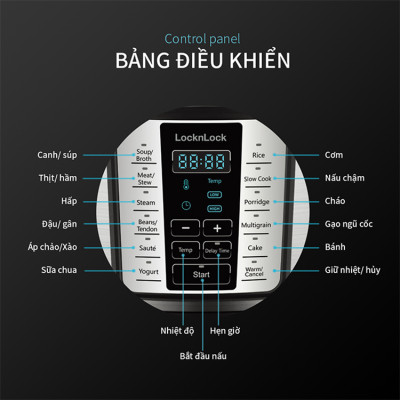 Nồi áp suất điện tử Lock&Lock EJP666SLV 6 Lít - Hàng chính hãng