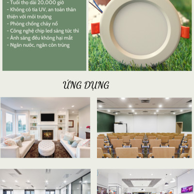 Đèn LED âm trần siêu mỏng LEDGOES 18W lỗ khoét 205mm