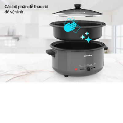 Nồi lẩu điện đa năng Sunhouse SHD4523(3,5L)- Hàng chính hãng